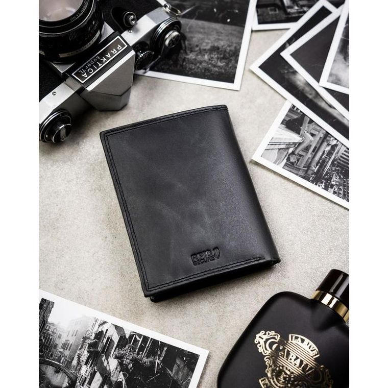 Portfel, czarny, skórzany, Peterson