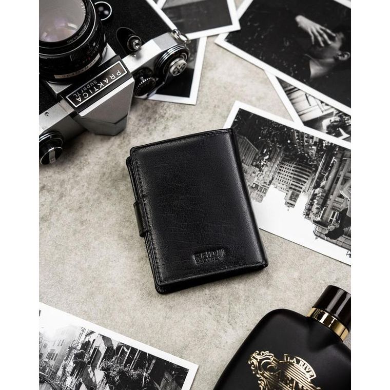 Portfel, czarny, skórzany, Peterson