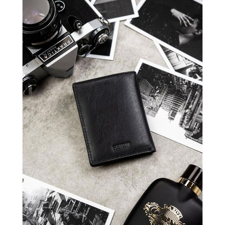 Portfel, czarny, skórzany, Peterson