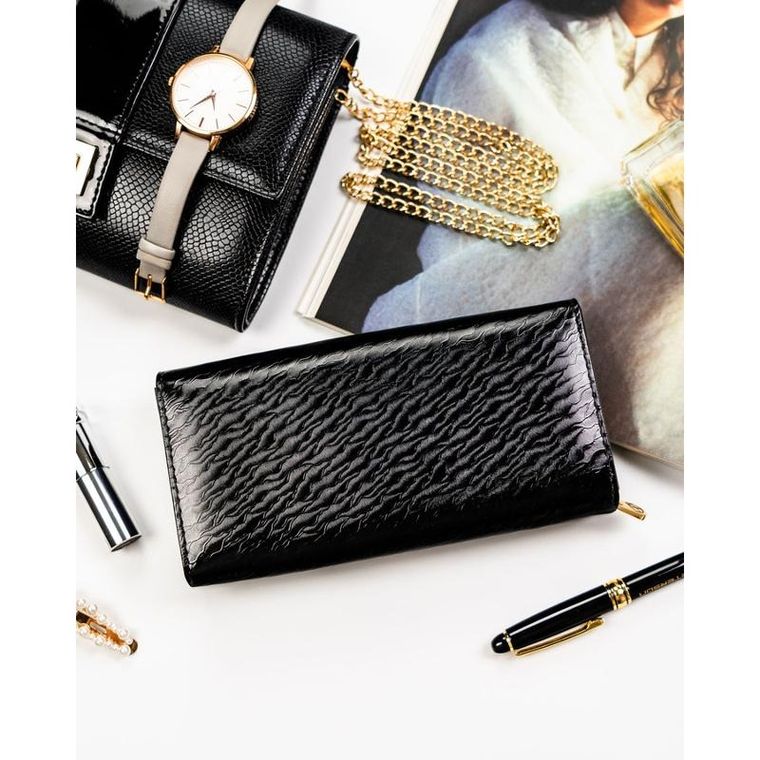 Portfel, czarny, skórzany, Peterson