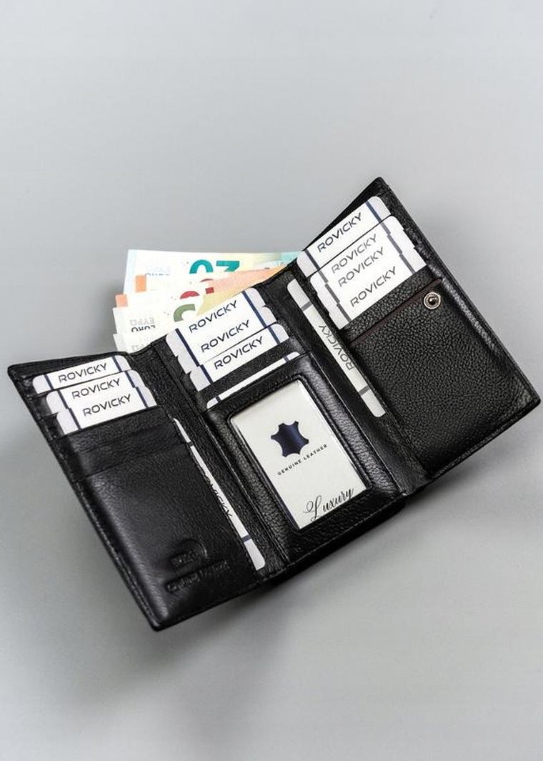 Portfel, czarny, skórzany, RFID, Cavaldi