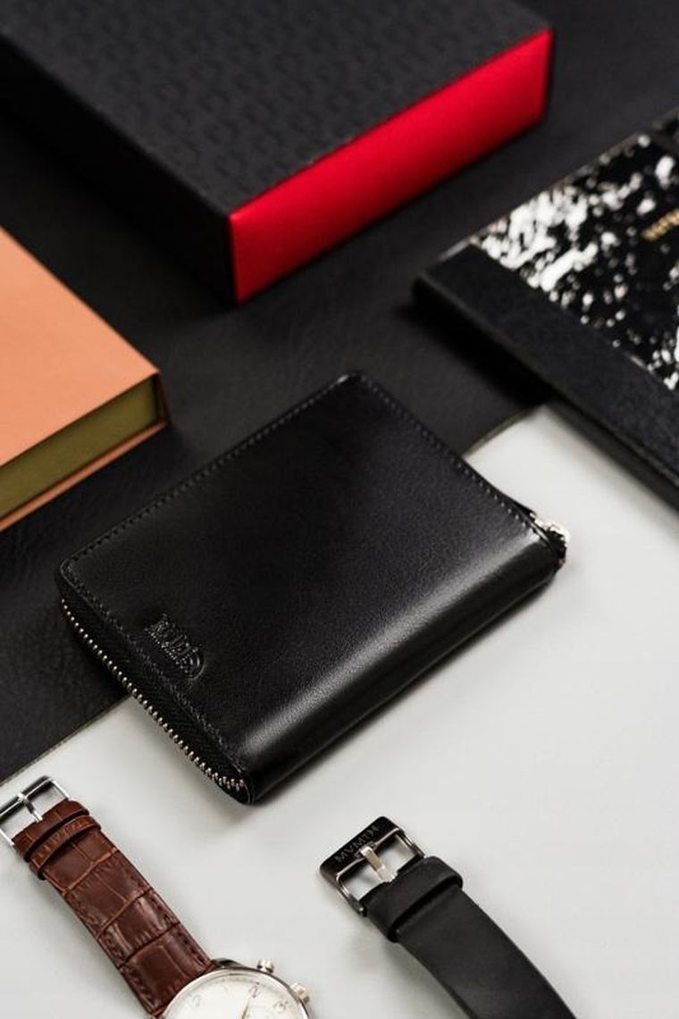 Portfel, czarny, skórzany, RFID, Peterson