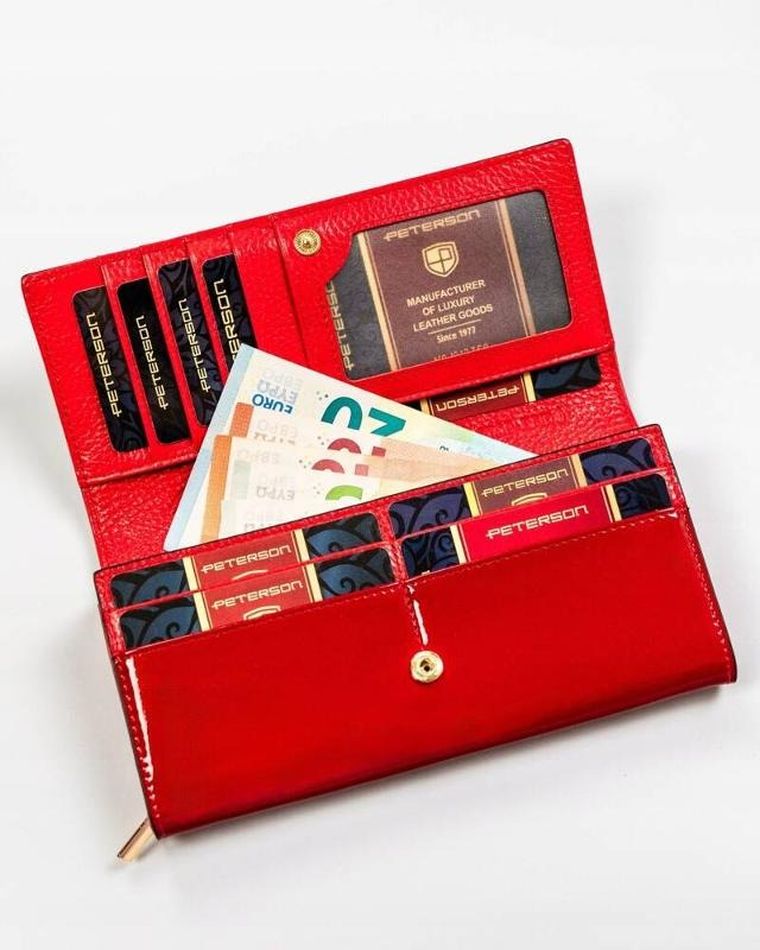 Portfel, czarny, skórzany, RFID, Peterson