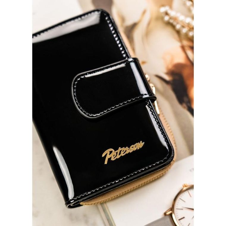 Portfel, czarny, skórzany, RFID, Peterson