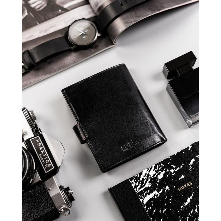 Portfel, czarny, skórzany, RFID, Peterson