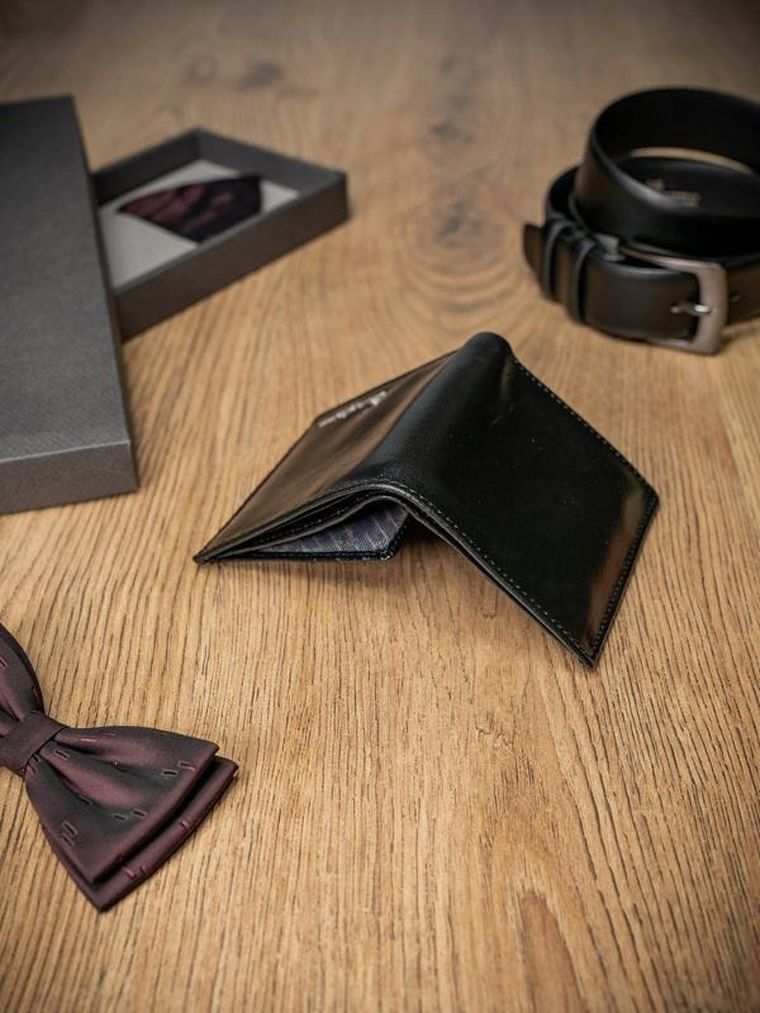 Portfel, czarny, skórzany, RFID, Pierre Andreus