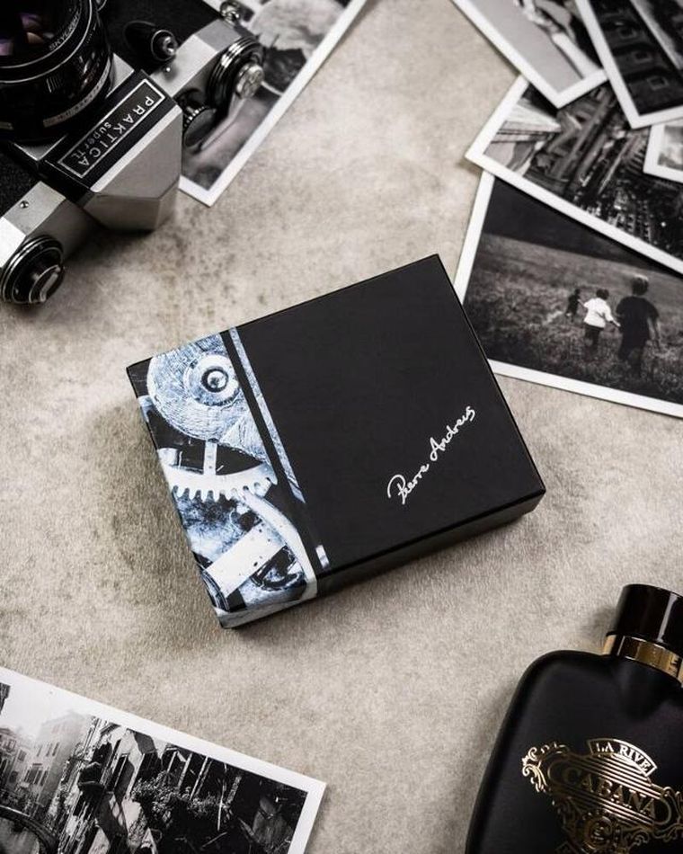 Portfel, czarny, skórzany, RFID, Pierre Andreus