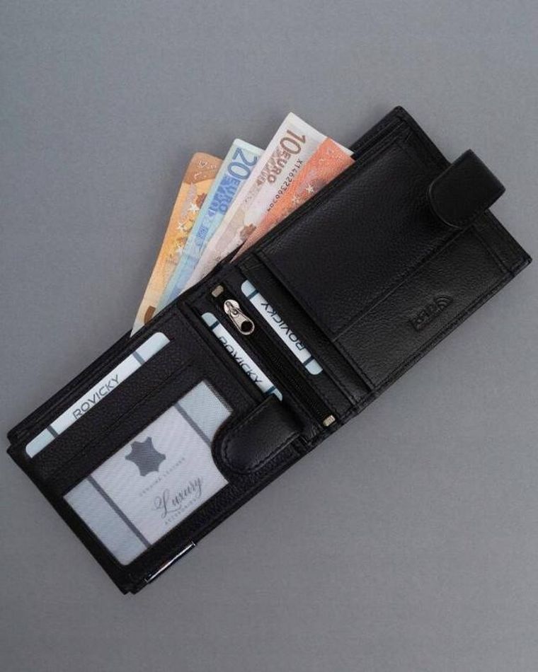 Portfel, czarny, skórzany, RFID, Ronaldo