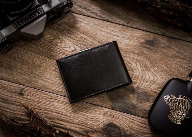 Portfel, czarny, skórzany, RFID, Rovicky