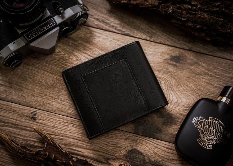 Portfel, czarny, skórzany, RFID, Rovicky