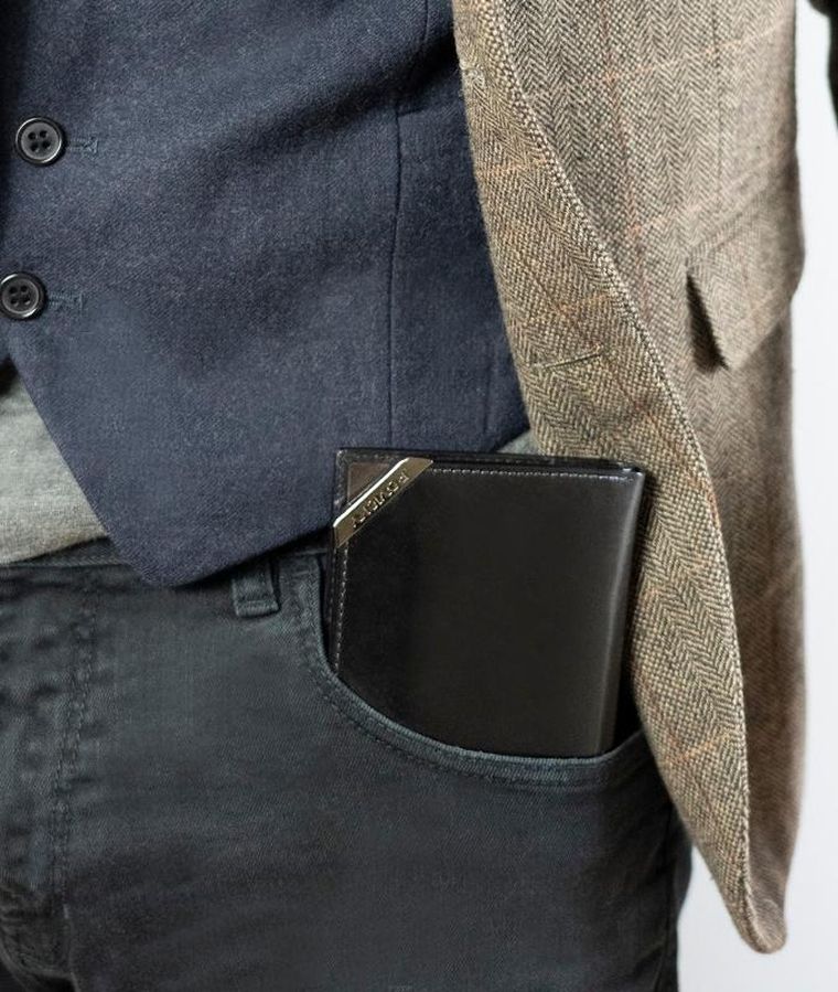 Portfel, czarny, skórzany, RFID, Rovicky