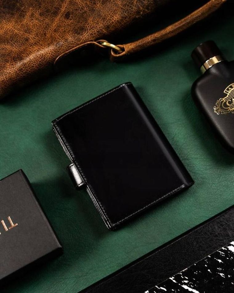 Portfel, czarny, skórzany, RFID, Rovicky