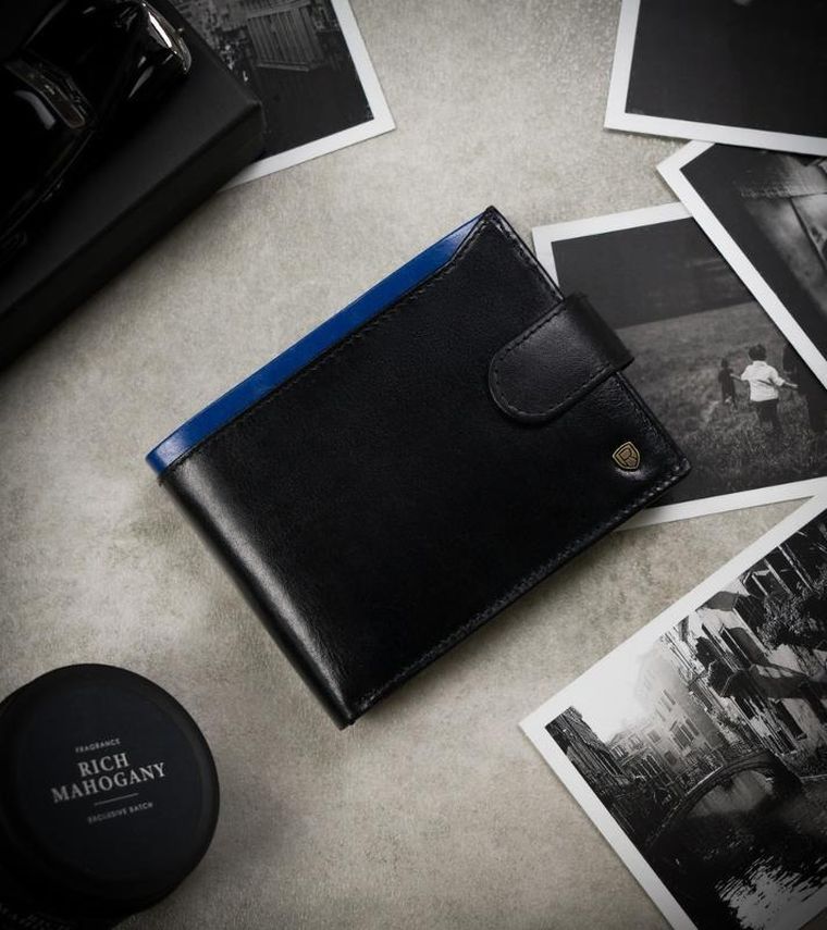 Portfel, czarny, skórzany, RFID, Rovicky