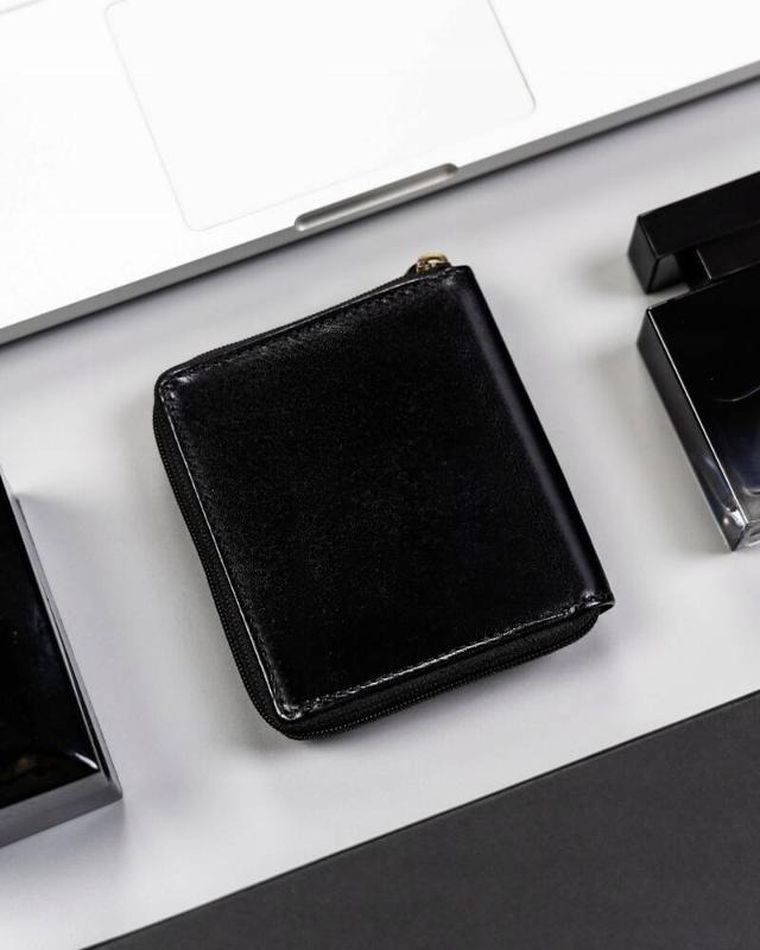 Portfel, czarny, skórzany, RFID, Rovicky