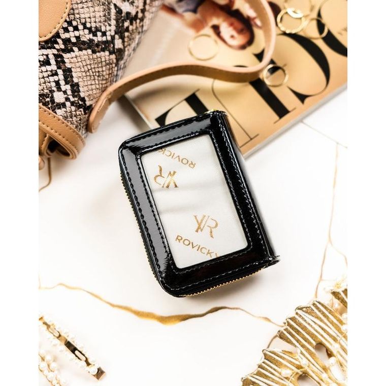 Portfel, czarny, skórzany, RFID, Rovicky