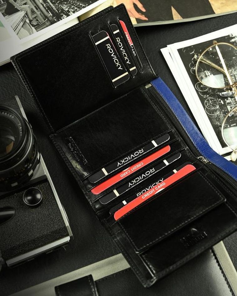 Portfel, czarny, skórzany, Ronaldo