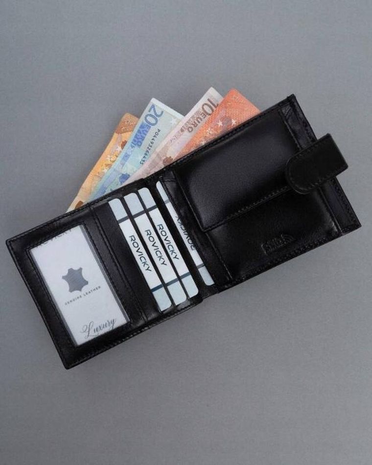 Portfel, czarny, skórzany, Ronaldo