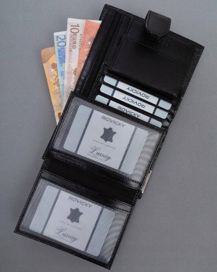 Portfel, czarny, skórzany, Ronaldo