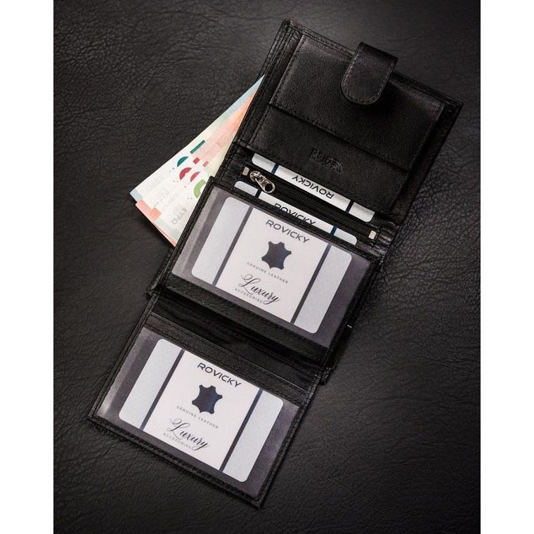 Portfel, czarny, skórzany, Ronaldo