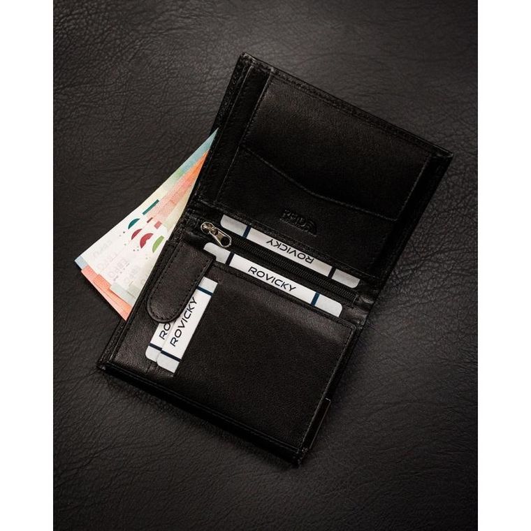 Portfel, czarny, skórzany, Ronaldo