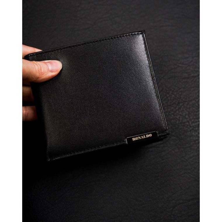Portfel, czarny, skórzany, Ronaldo