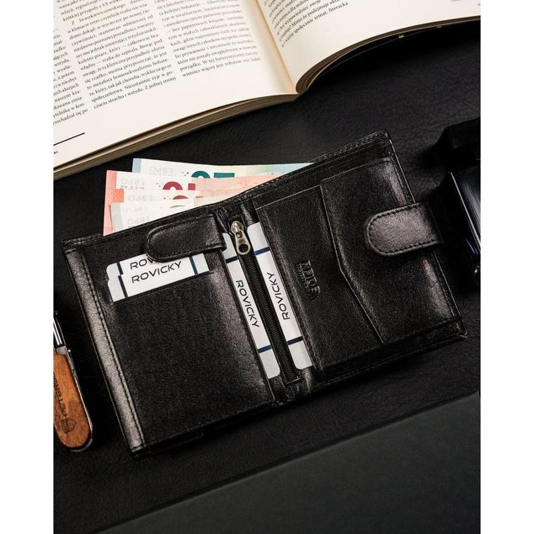 Portfel, czarny, skórzany, Ronaldo