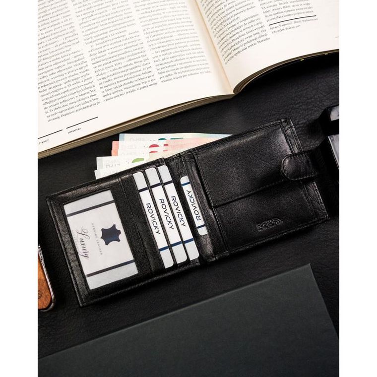 Portfel, czarny, skórzany, Ronaldo
