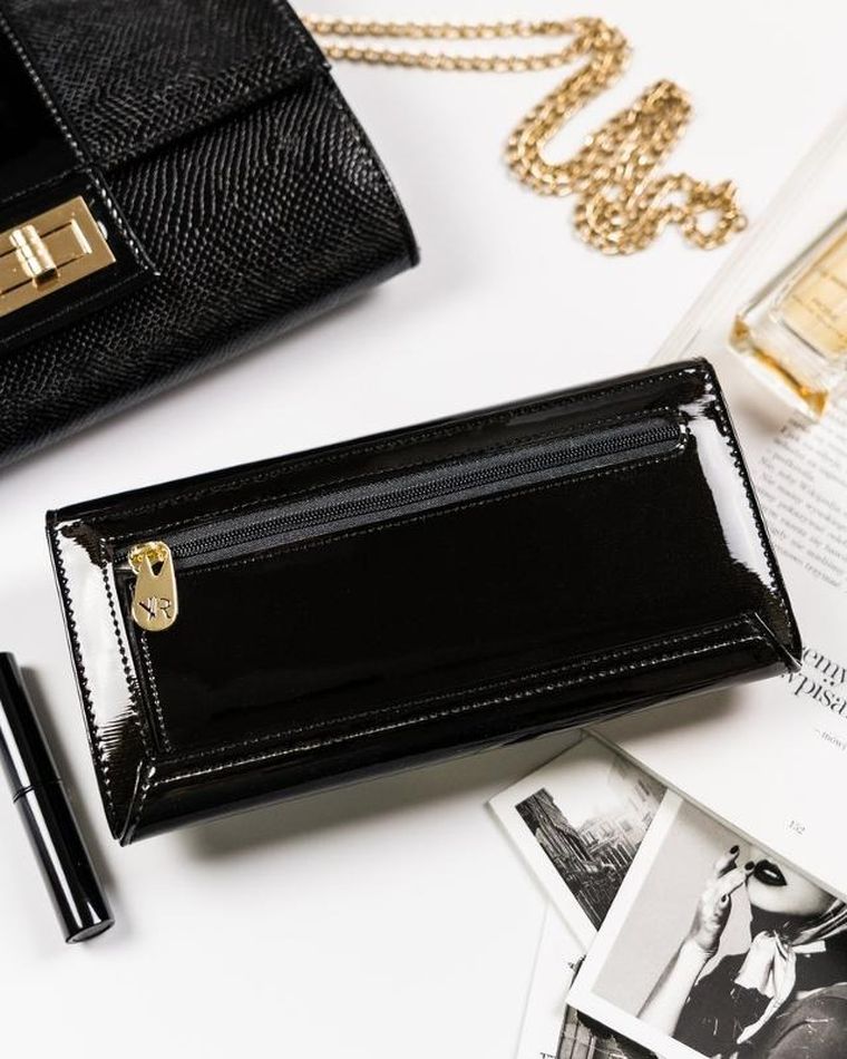 Portfel, czarny, skórzany, Rovicky