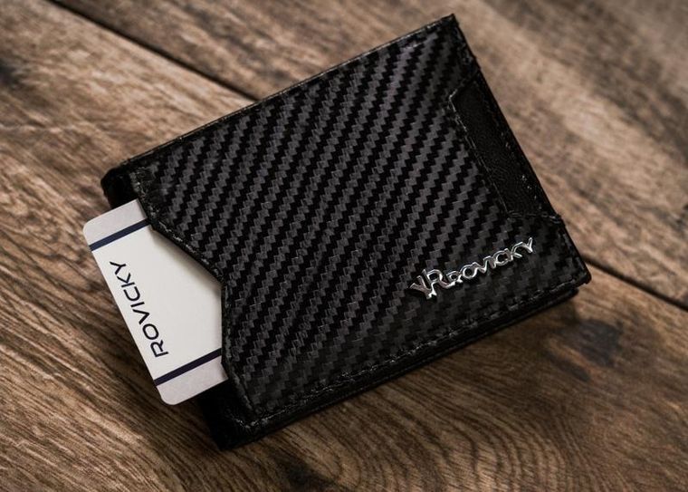 Portfel, czarny, skórzany, Rovicky