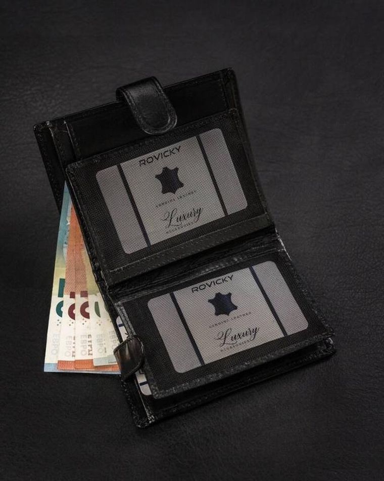 Portfel, czarny, skórzany, Rovicky