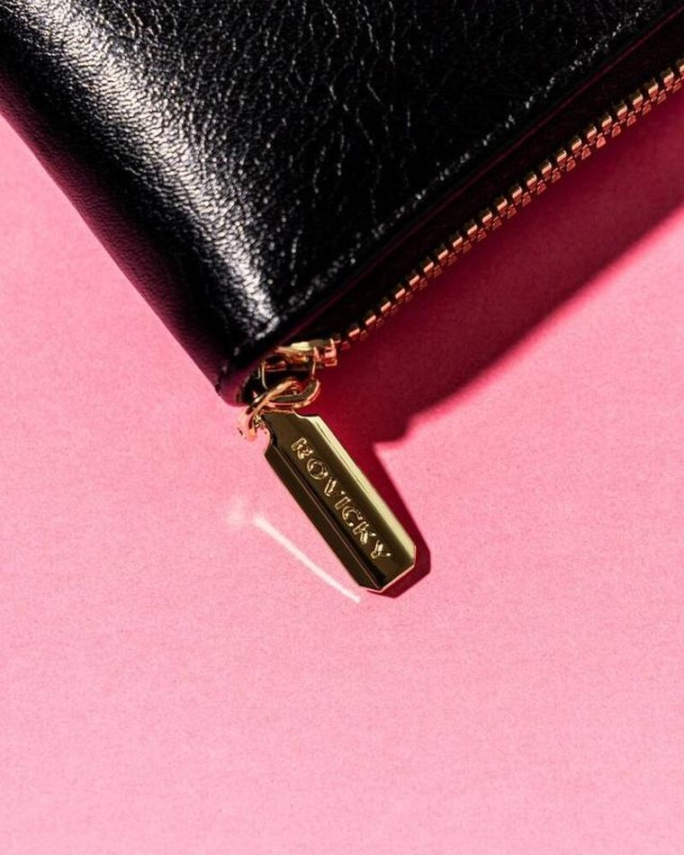 Portfel, czarny, skórzany, Rovicky