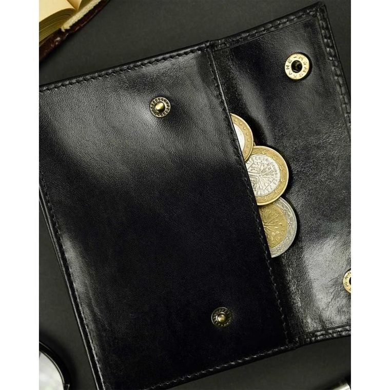 Portfel, czarny, skórzany, Rovicky