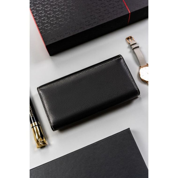 Portfel, czarny, skórzany, Rovicky