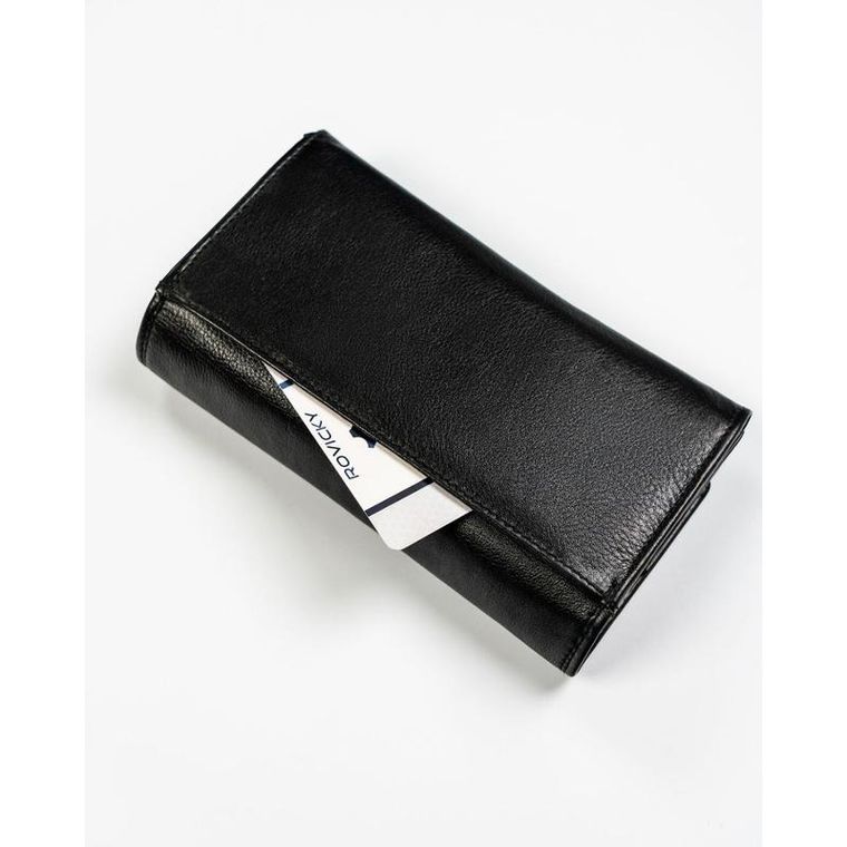 Portfel, czarny, skórzany, Rovicky