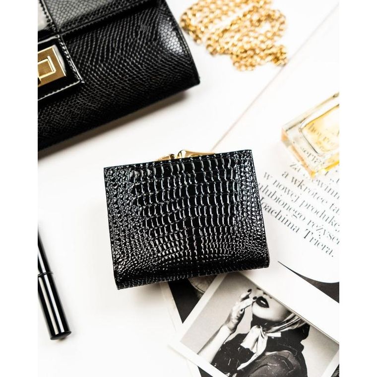 Portfel, czarny, skórzany, Rovicky