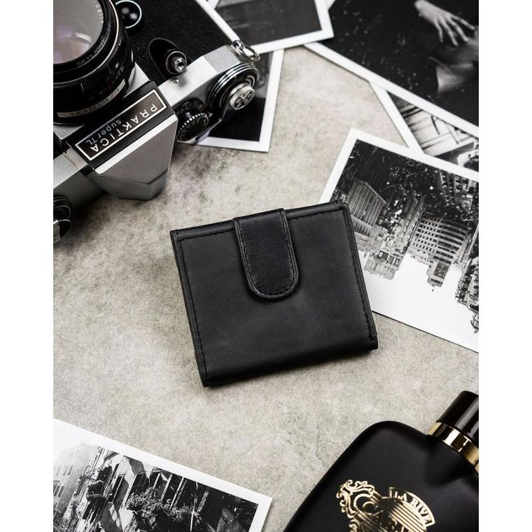 Portfel, czarny, skórzany, Rovicky