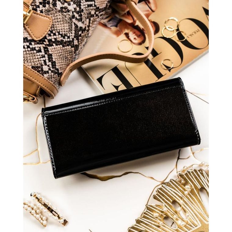 Portfel, czarny, skórzany, Rovicky