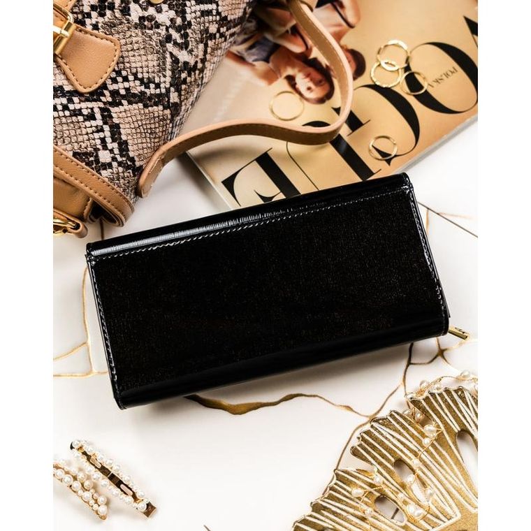 Portfel, czarny, skórzany, Rovicky