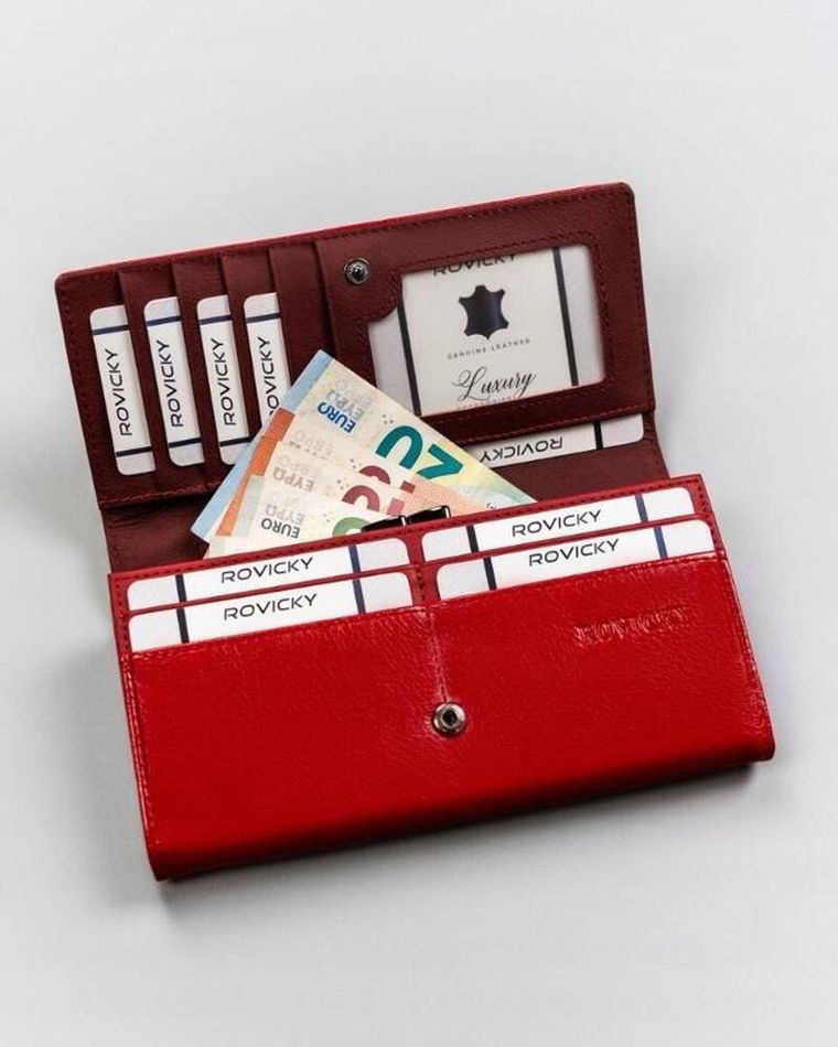 Portfel, czerwony, RFID, Rovicky