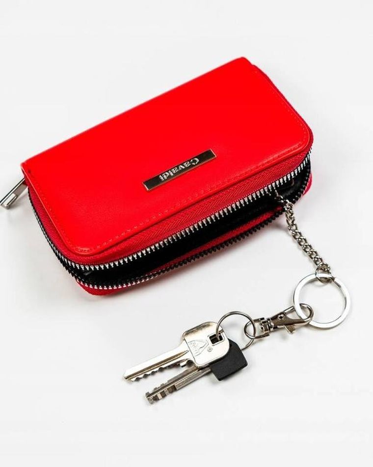 Portfel, czerwony, skóra eklogiczna, Cavaldi