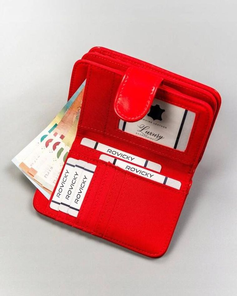 Portfel, czerwony, skóra eklogiczna, Cavaldi