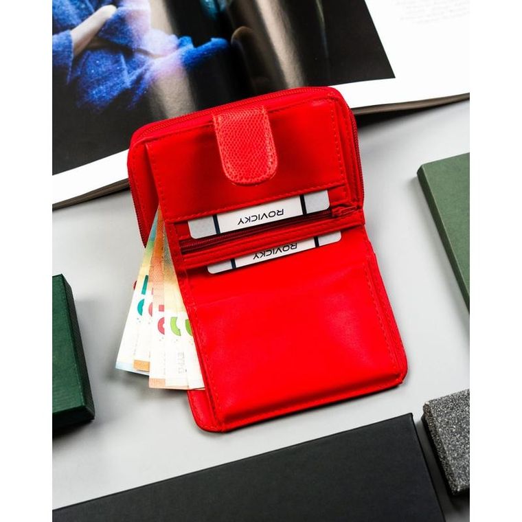 Portfel, czerwony, skóra ekologiczna, 4U Cavaldi