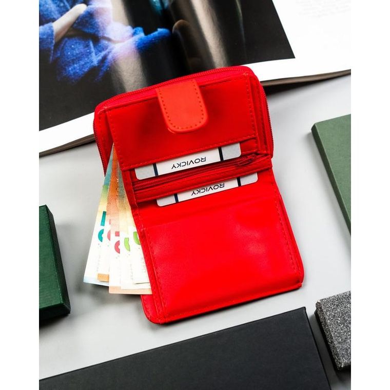 Portfel, czerwony, skóra ekologiczna, 4U Cavaldi