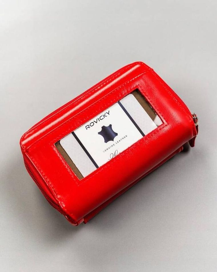 Portfel, czerwony, skóra ekologiczna, Cavaldi