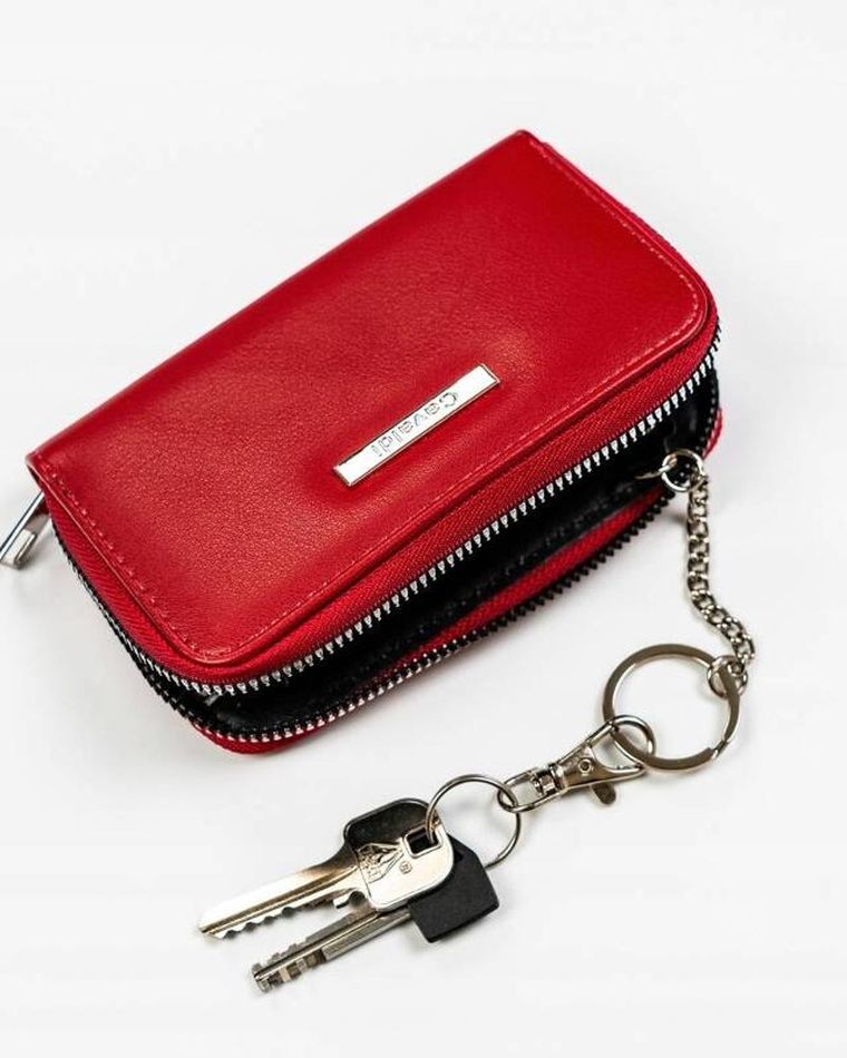 Portfel, czerwony, skóra ekologiczna, Cavaldi