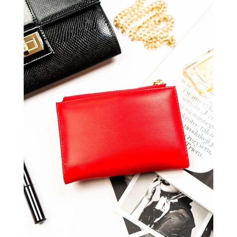 Portfel, czerwony, skóra ekologiczna, Peterson