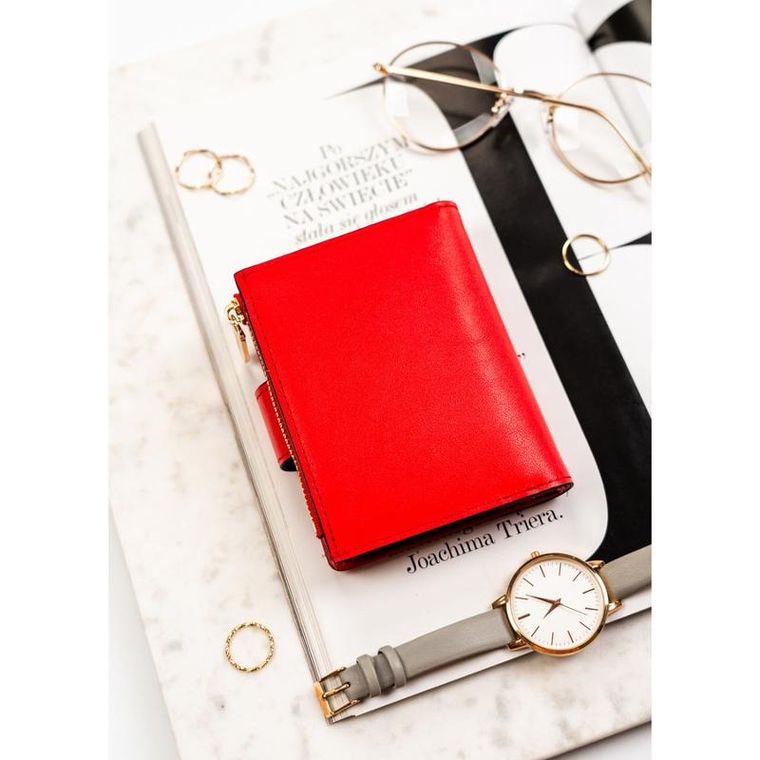 Portfel, czerwony, skóra ekologiczna, Rovicky