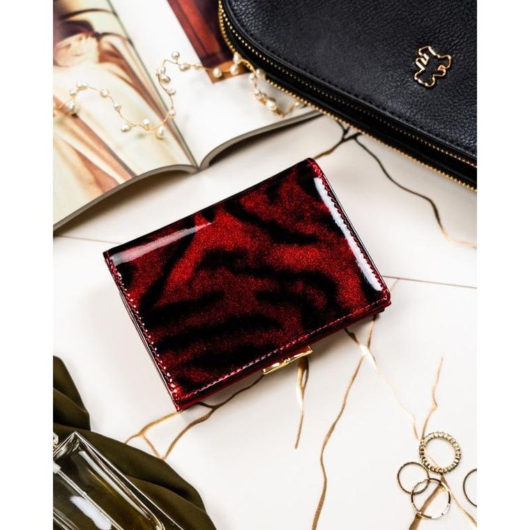 Portfel, czerwony, skóra naturalna i ekologiczna, Peterson