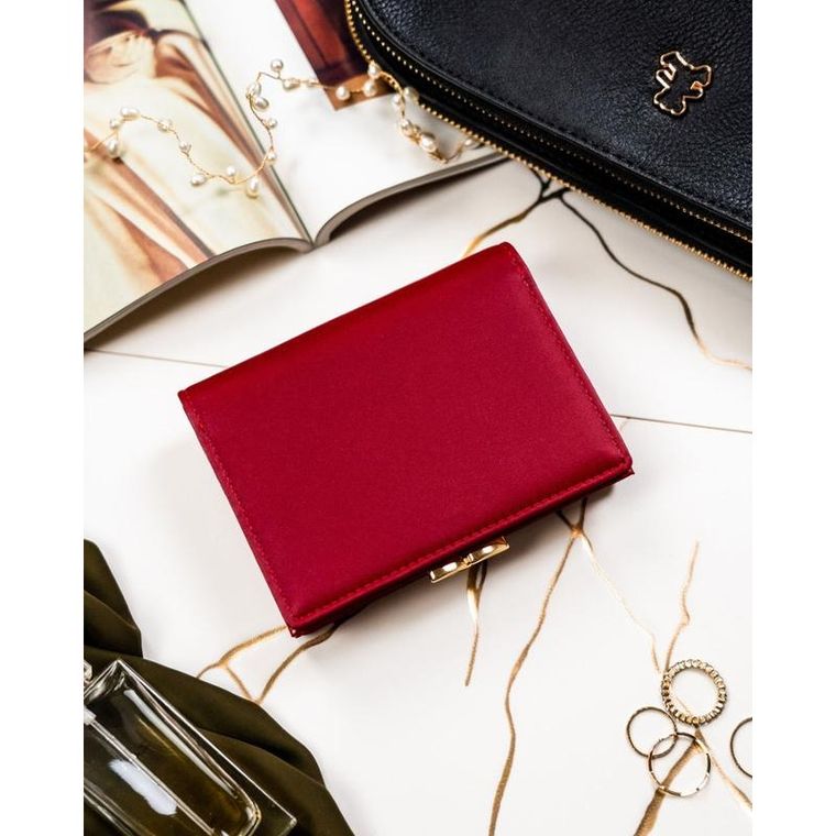 Portfel, czerwony, skóra naturalna i ekologiczna, Peterson