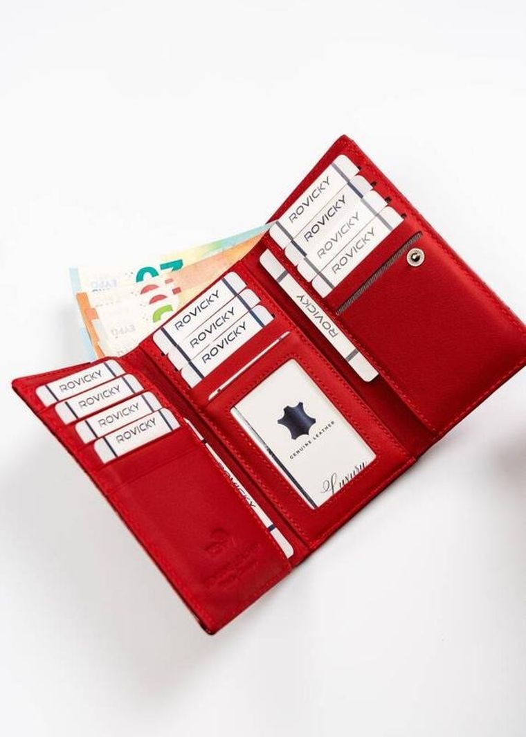 Portfel, czerwony, skórzany, Lorenti